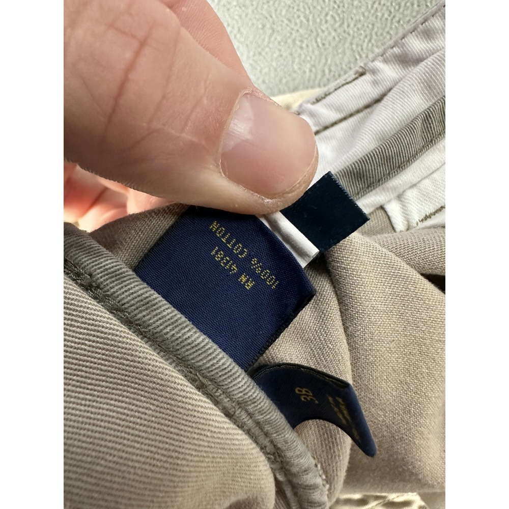 Polo Ralph Lauren Cargo Shorts Mens 38 Beige Khaki Baggy Distressed Logo Y2K - Picture 11 of 11